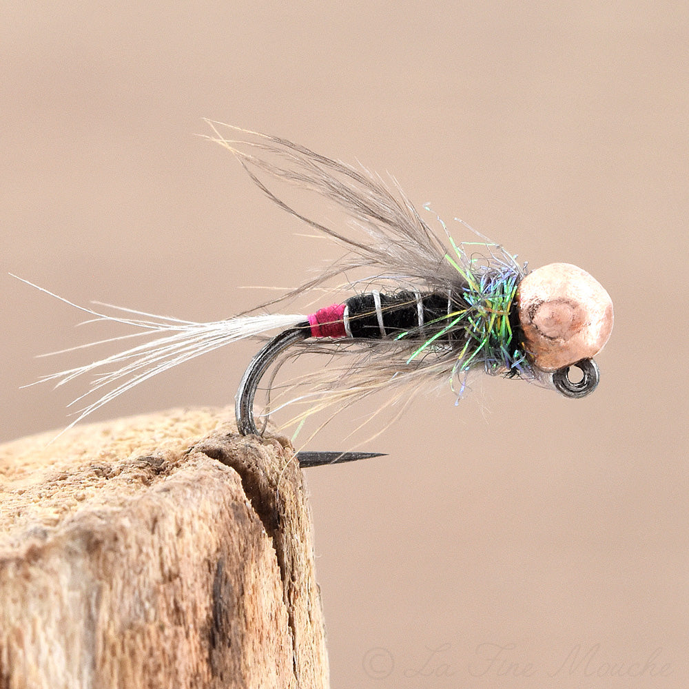 Nymphe Jig Tag Rouge - Bille Cuivre 3.5mm en tungstène