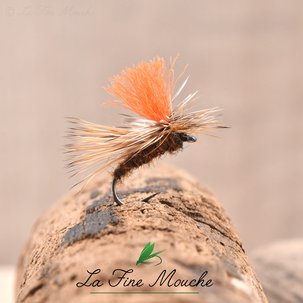 Dry Fly - Brown Sedge Tavanas Deer Wing / Orange Post
