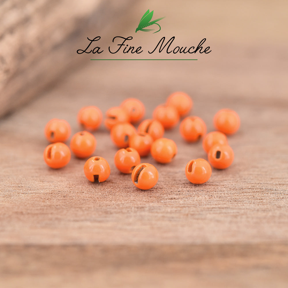 Billes Fendues en Tungstène - Orange Fluo - 20pcs