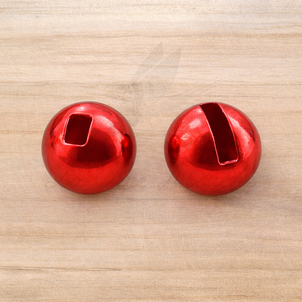 Billes Fendues en Tungstène couleur Rouge Métallique pour montage de nymphes