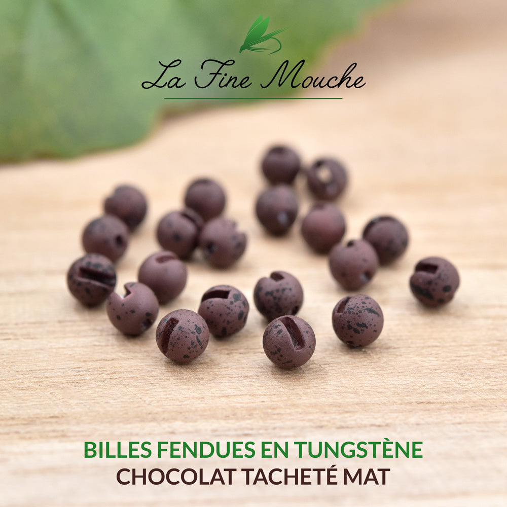 Billes Fendues en Tungstène - Chocolat Tacheté Mat - 20pcs