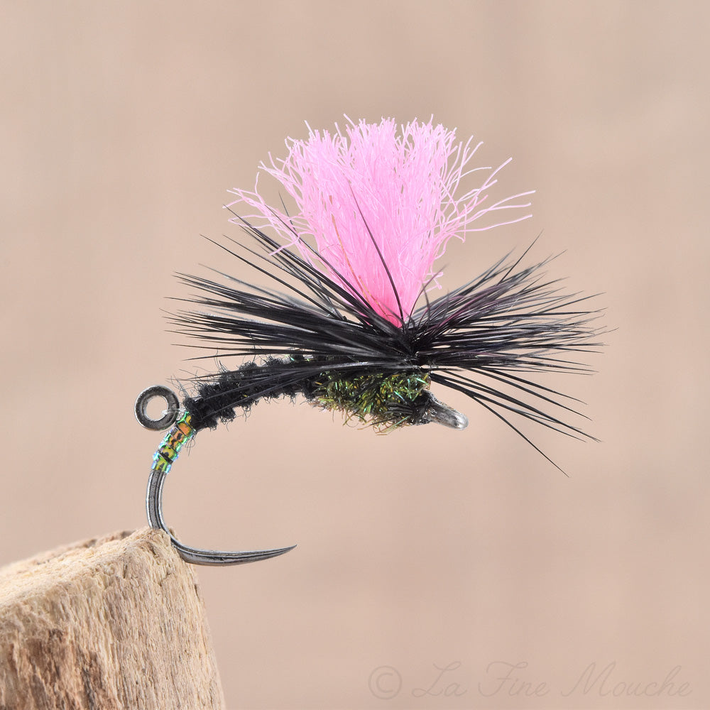 Black Klinkhammer mouche sèche avec micro ring pour la pêche en tandem sèche nymph