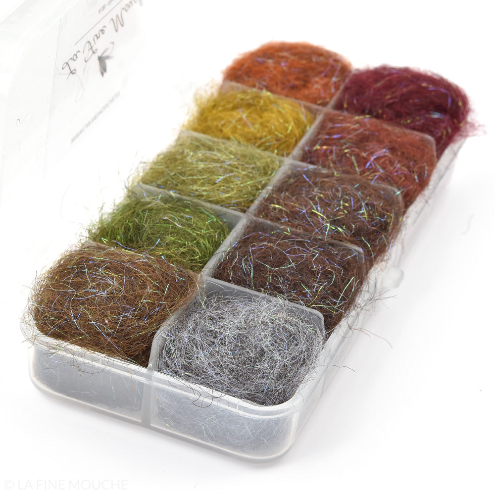 Boîte distributrice de Dubbing "Pro Nymphe Plus" - 10 Couleurs Sombres