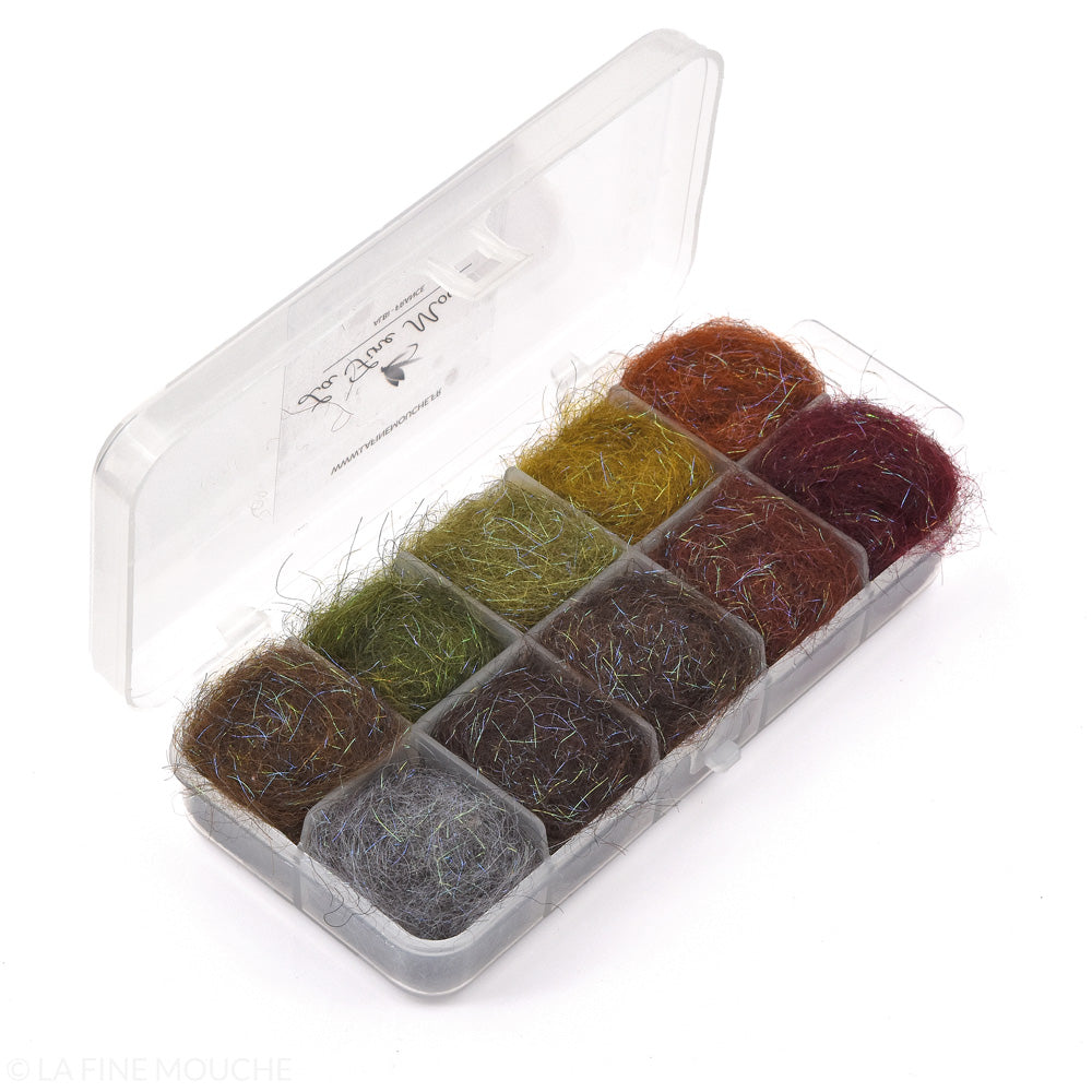 Boîte distributrice de Dubbing "Pro Nymphe Plus" - 10 Couleurs Sombres