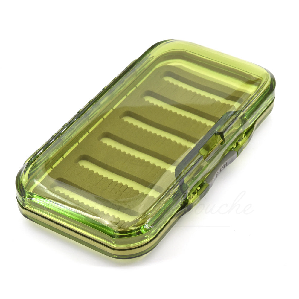 Green Waterproof Fly Box - One Hand Opening - 102 Flies