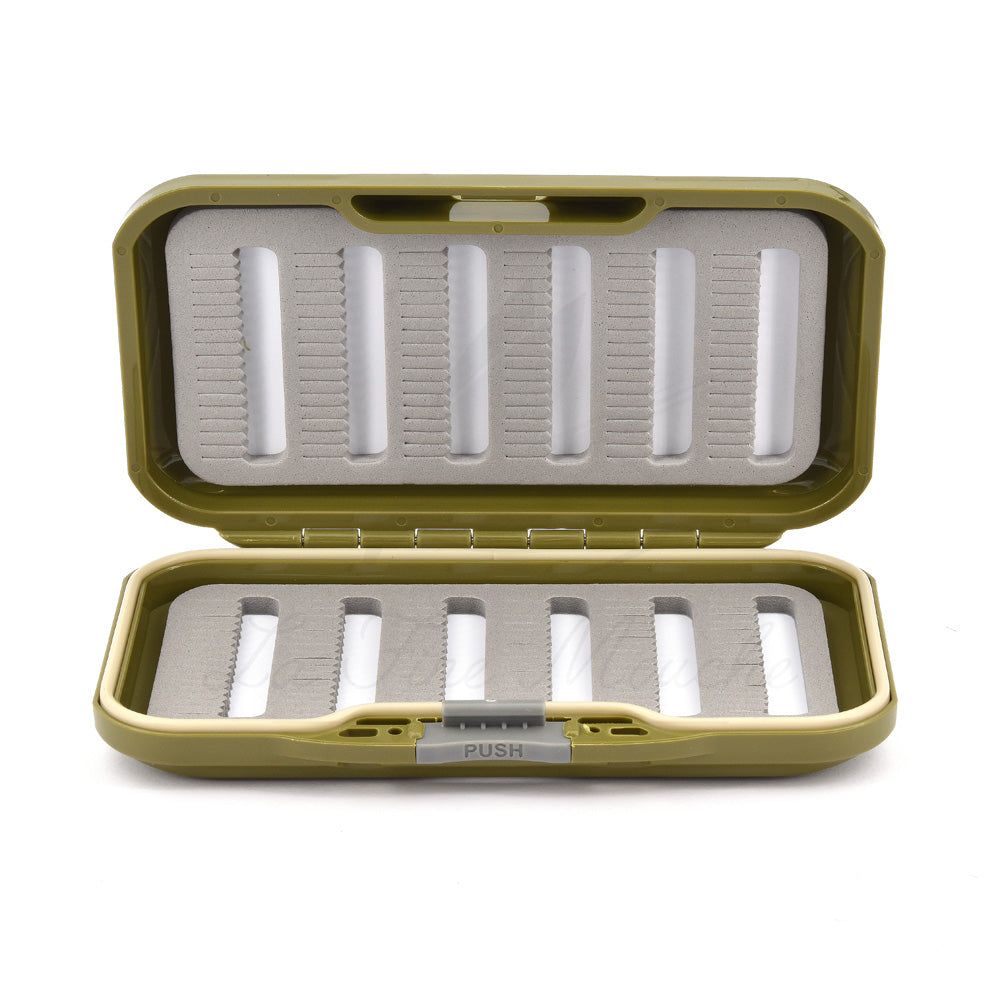 Green Waterproof Fly Box - One Hand Opening - 204 Flies