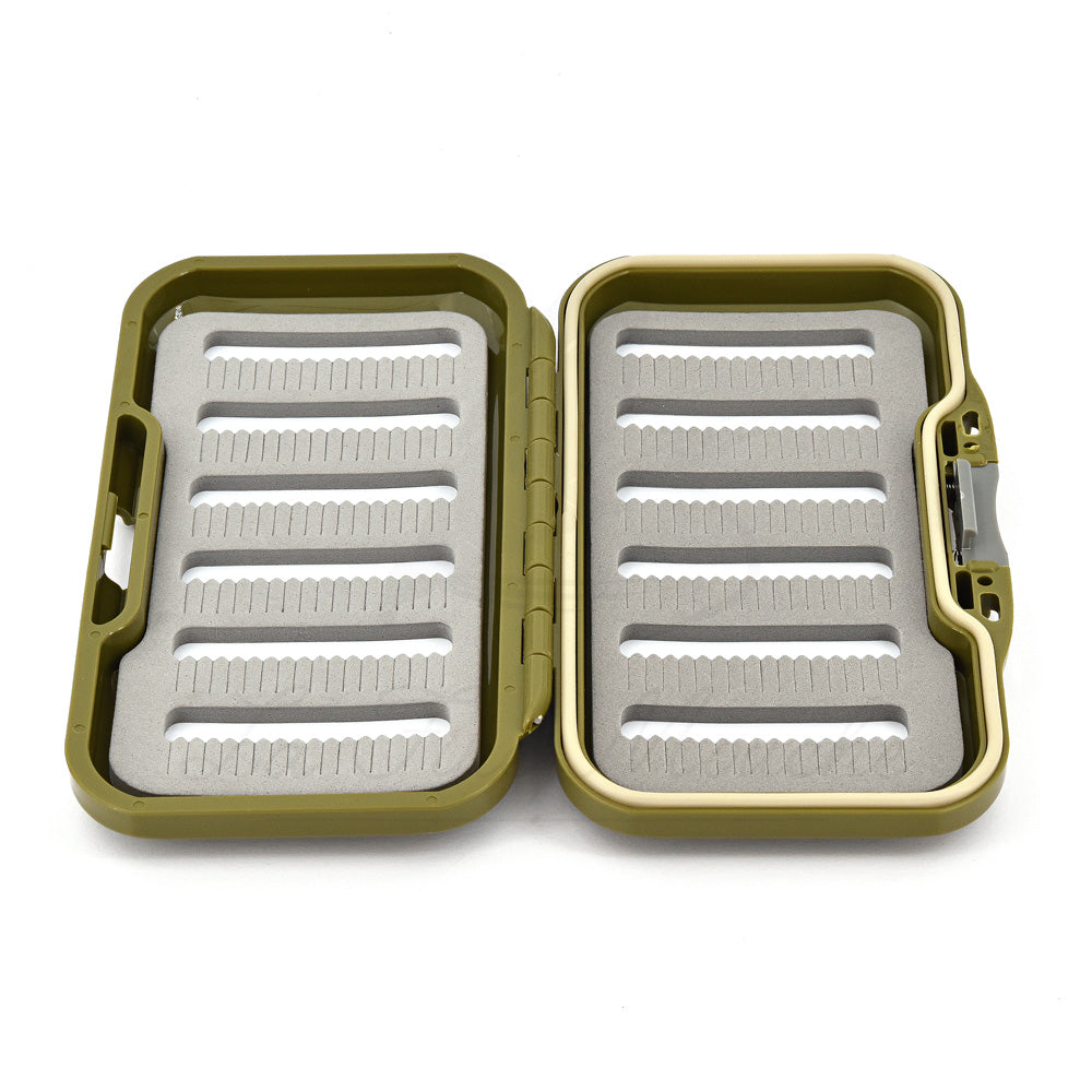 Green Waterproof Fly Box - One Hand Opening - 204 Flies