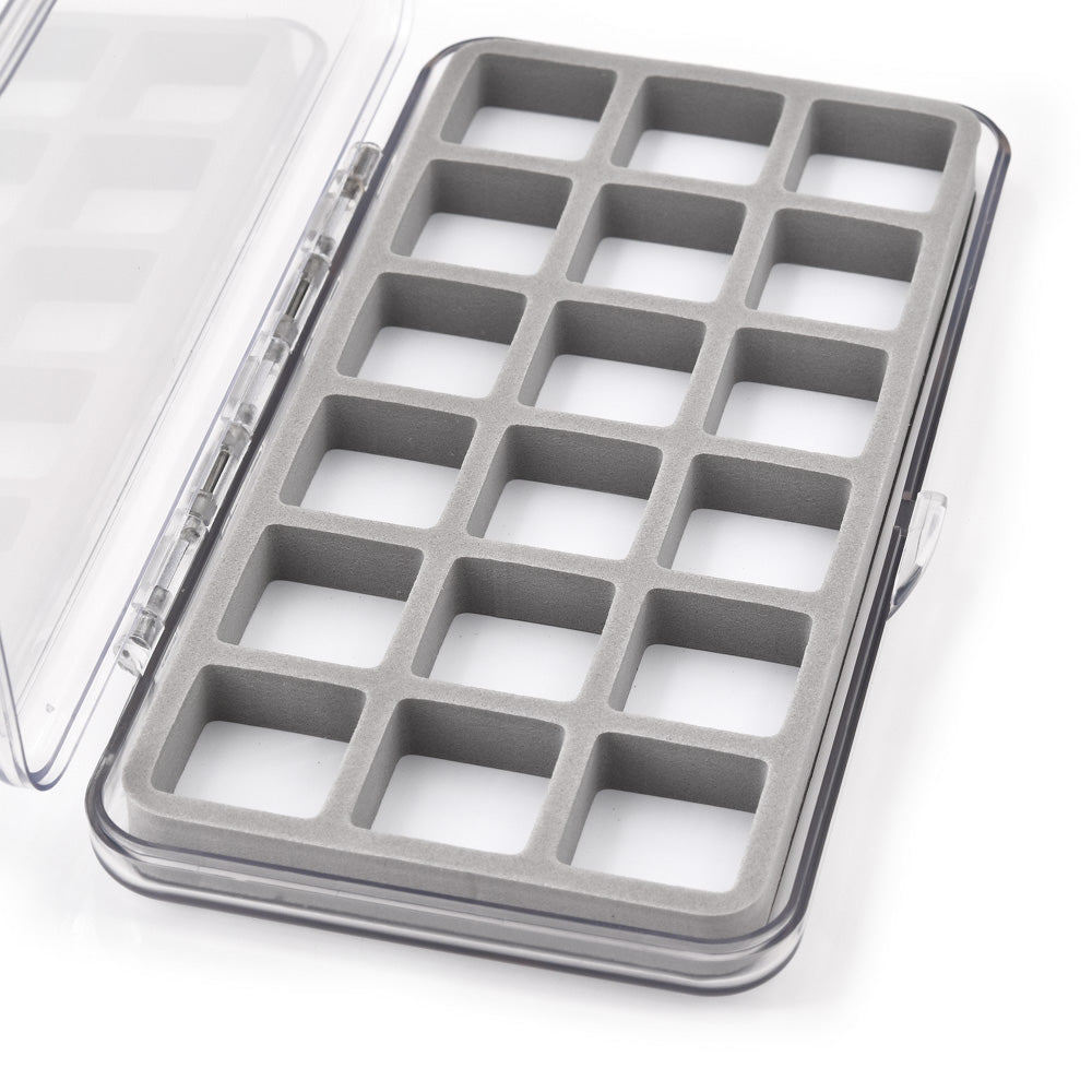 Caixa de arrumação magnética com 18 compartimentos para anzóis ou moscas