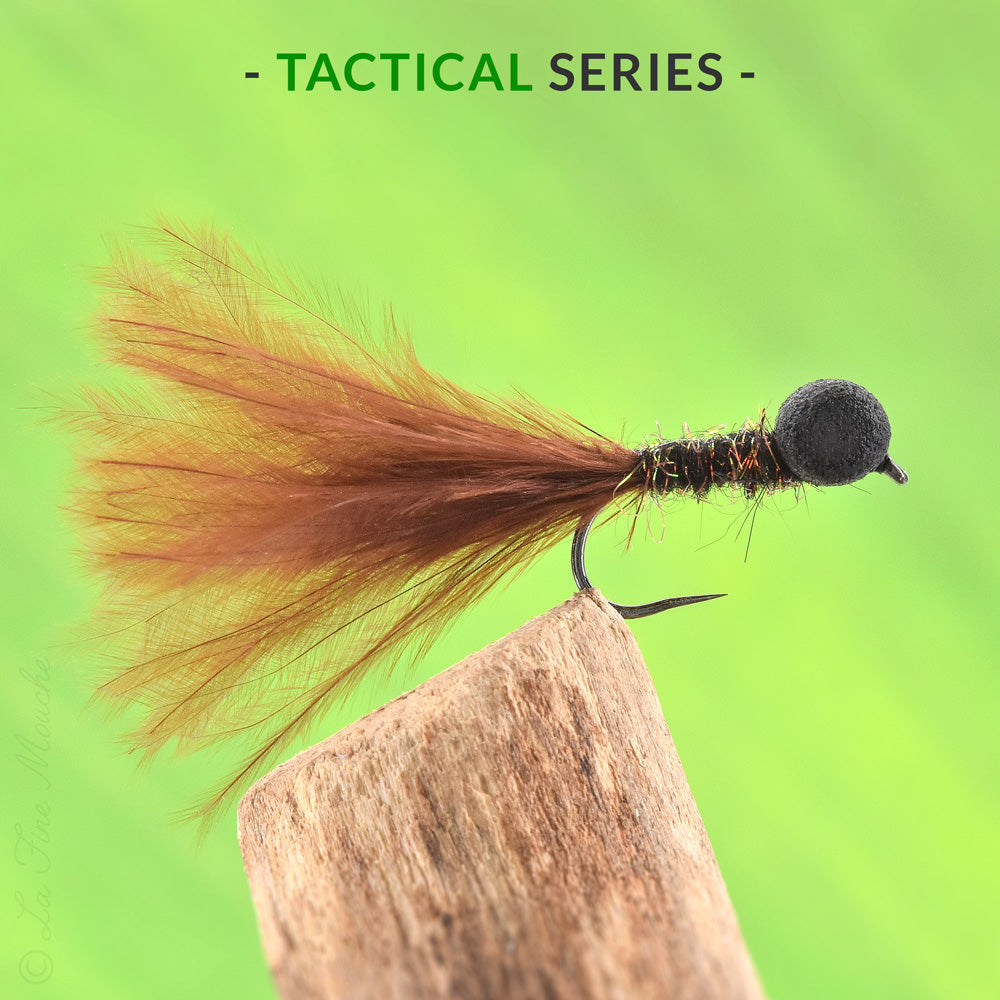 Booby Marabout Marron Oeil Noir pour la pêche à la mouche reservoir