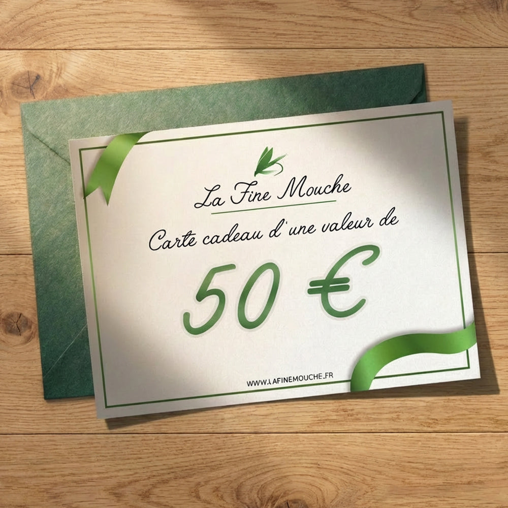 Carte cadeau Bon d'achat peche à la mouche à offrir à imprimer