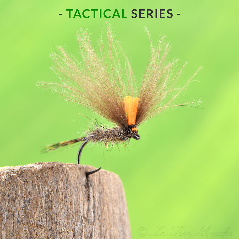 Trockenfliege - Eintagsfliege mit Doppel-Flügel aus CDC - Körper Braun Grau