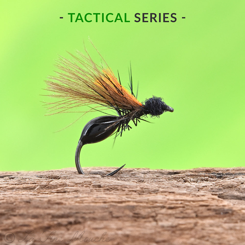 Trockenfliege - Geflügelte Schwarze Ameise - Orange Tag