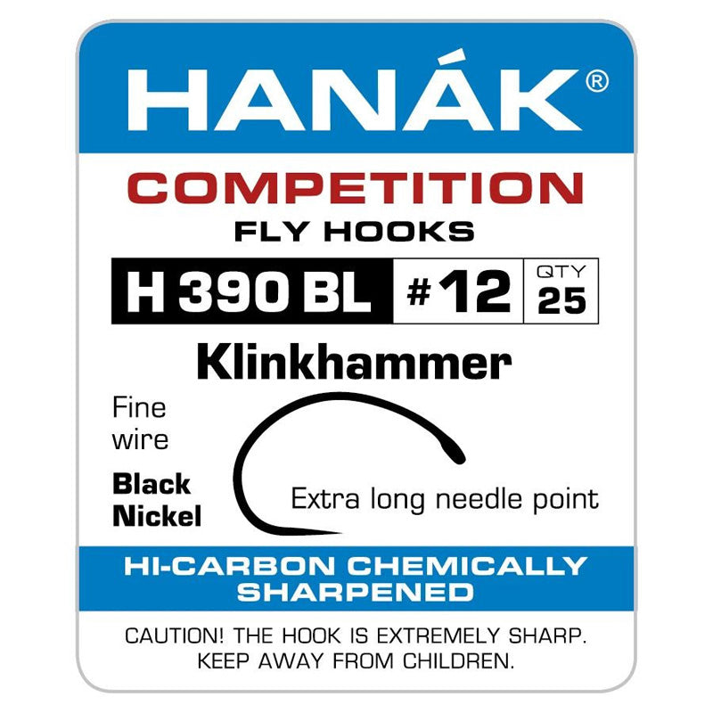 Hameçons H 390 BL - HANÁK x25 - Klinkhammer / Fin de Fer