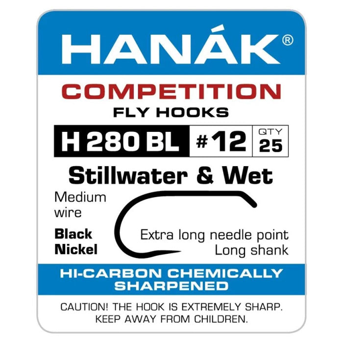 Hameçons H 280 BL - HANÁK x25 - Nymphe / Noyée / Streamer