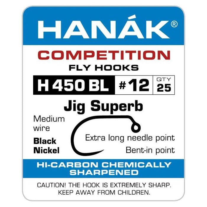 Hameçons H 450 BL "Jig Superb" - HANÁK x25 - Nymphe Jig