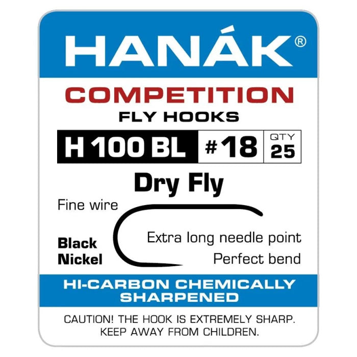 HANÁK "H 100 BL" hooks x25 - Dry / Fine wire
