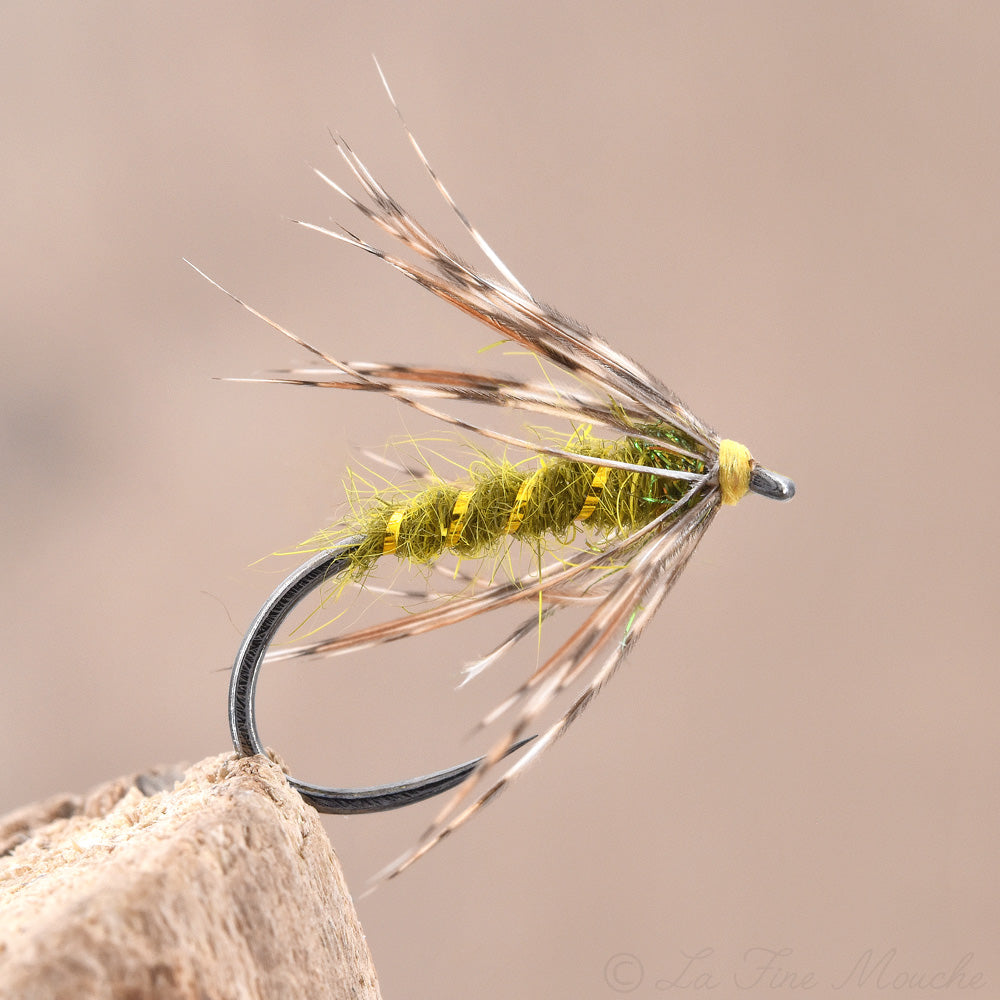 Wet Fly Olive Partridge Gold Ribbing