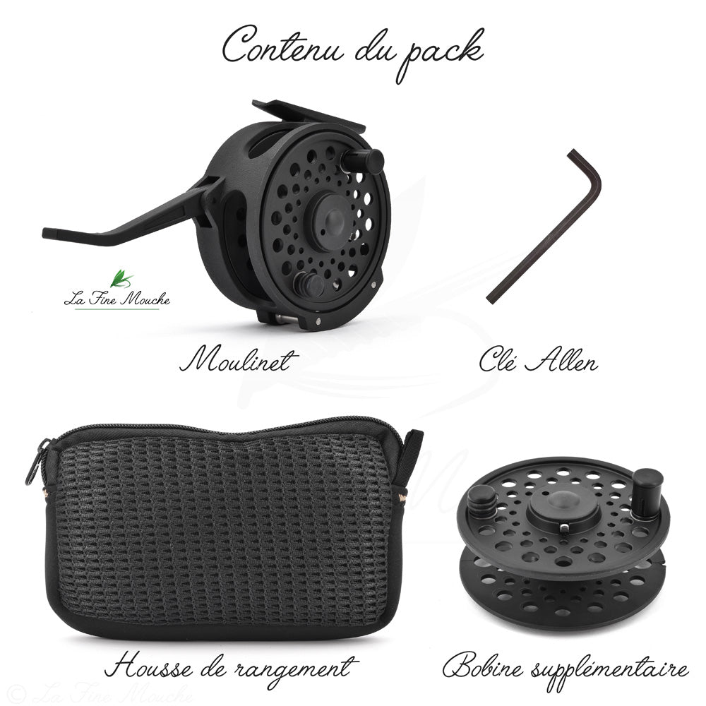 LFM Semi-Automatic Fly Fishing Reel with Handle + 1 Additional Spool