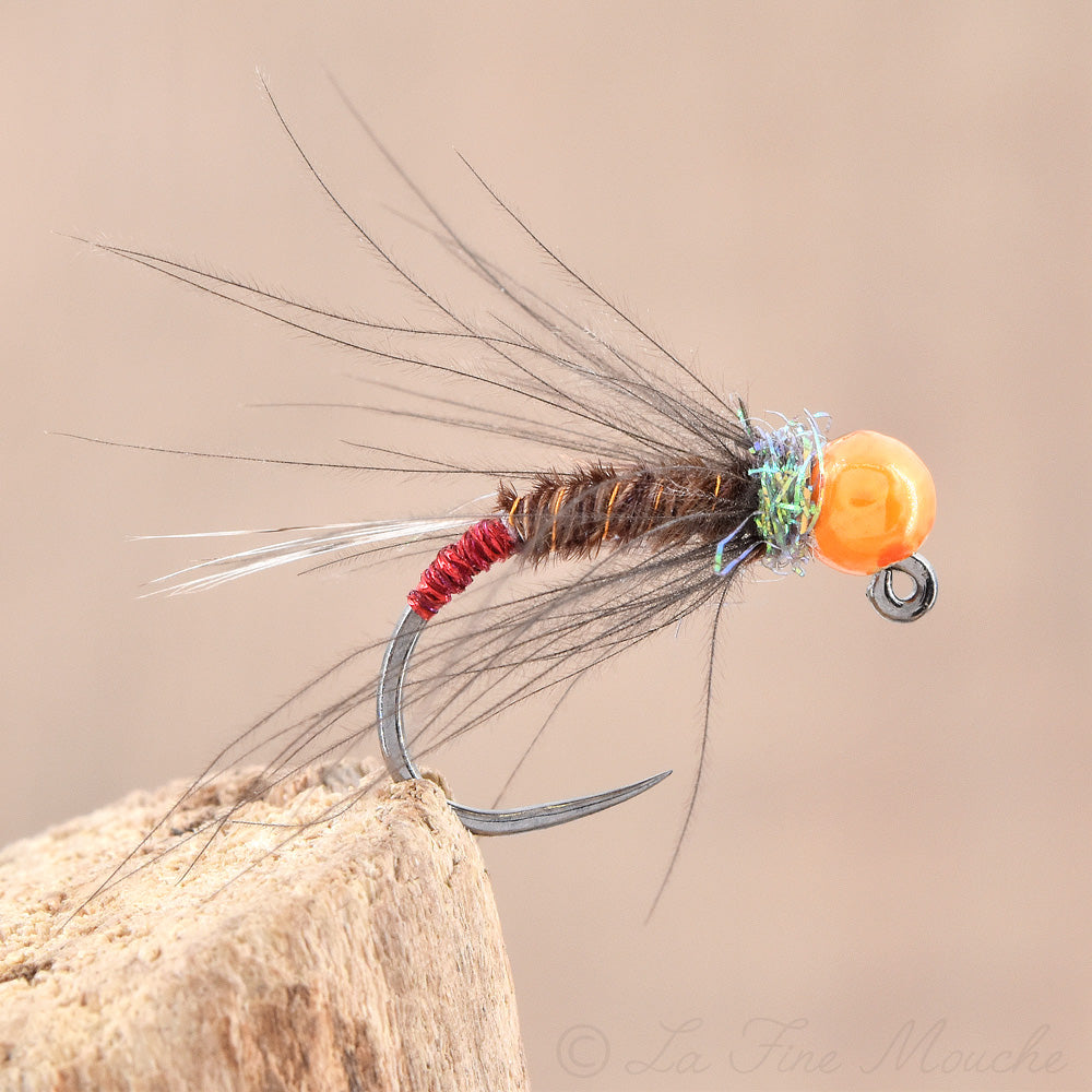 Nymphe Orange Pulse CDC avec une Bille Orange Métallique UV
