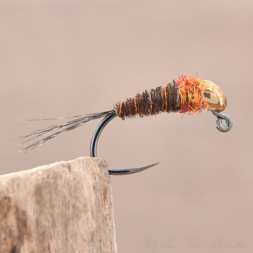 Javi Nymph Brown Orange - Tungsten Gold