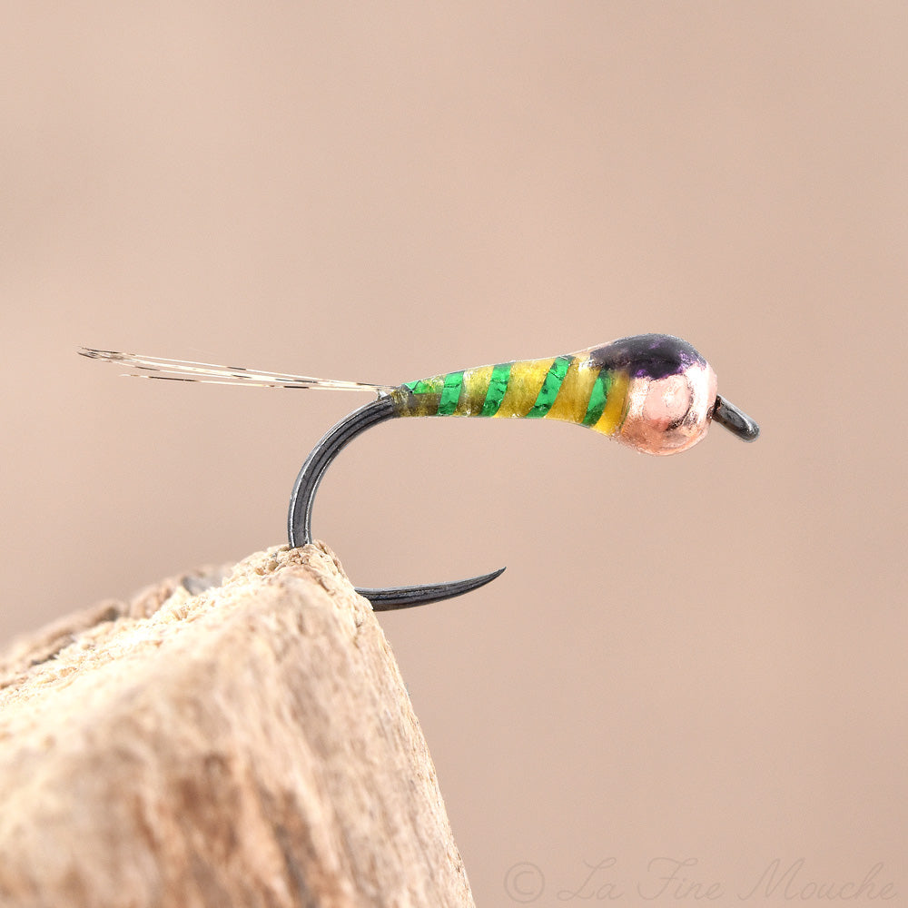 Nymphe Perdigone Yellow Green  - Bille Cuivre en tungstène