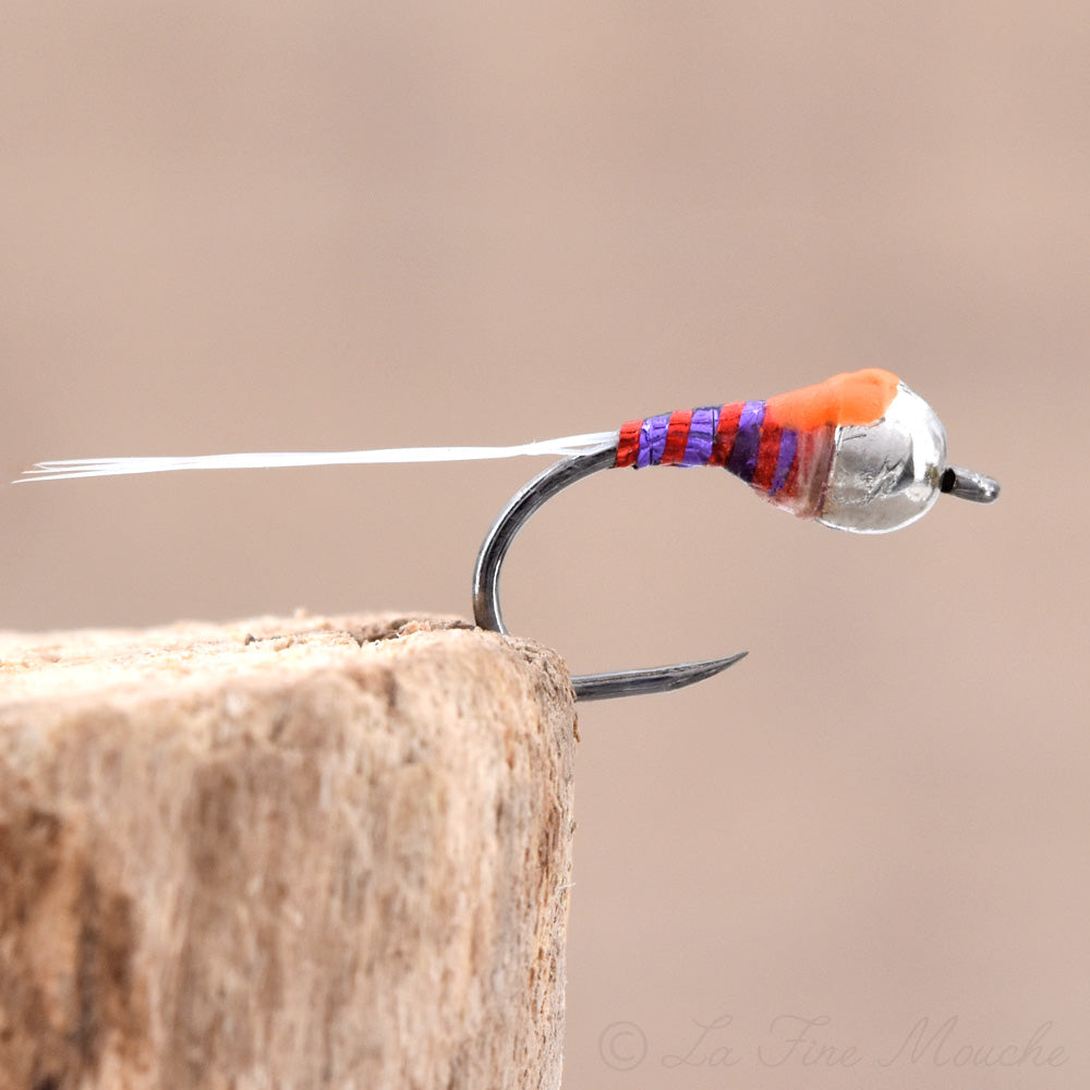 Nymphe Perdigone Orange Violet - Bille Argent en tungstène