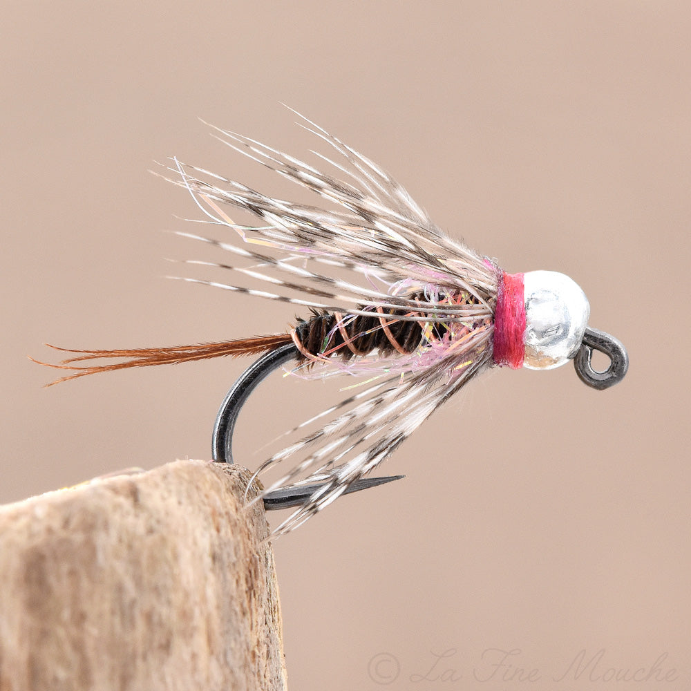 Nymphe Jig Partridge Pheasant Tail Red Tag - Bille Argent en tungstène