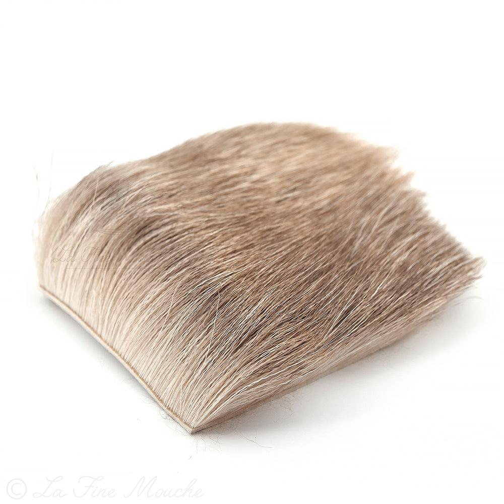 Poils Naturels de Caribou sur Peau 7x7 cm - Premium