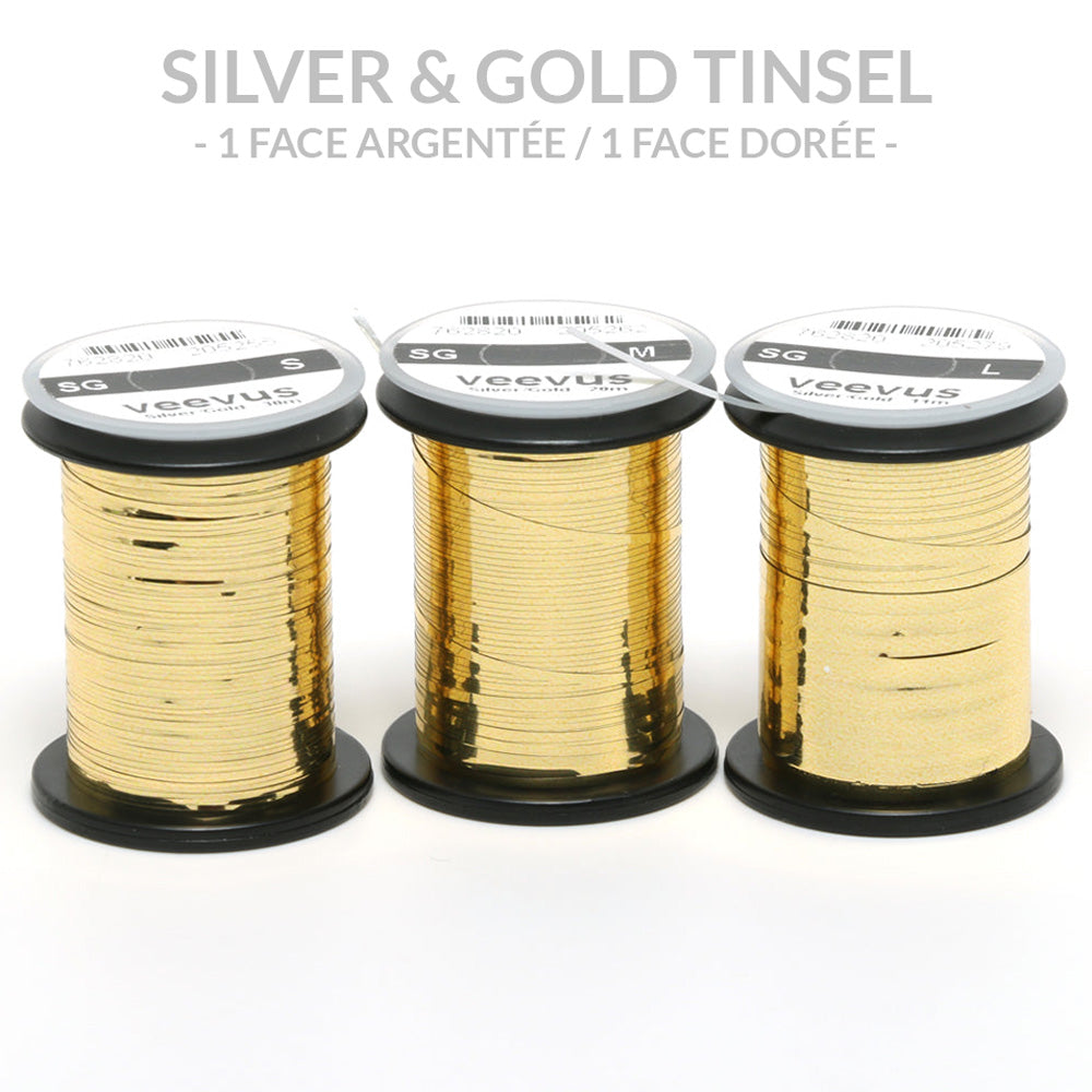 Silver & Gold Tinsel Veevus - 3 Tailles