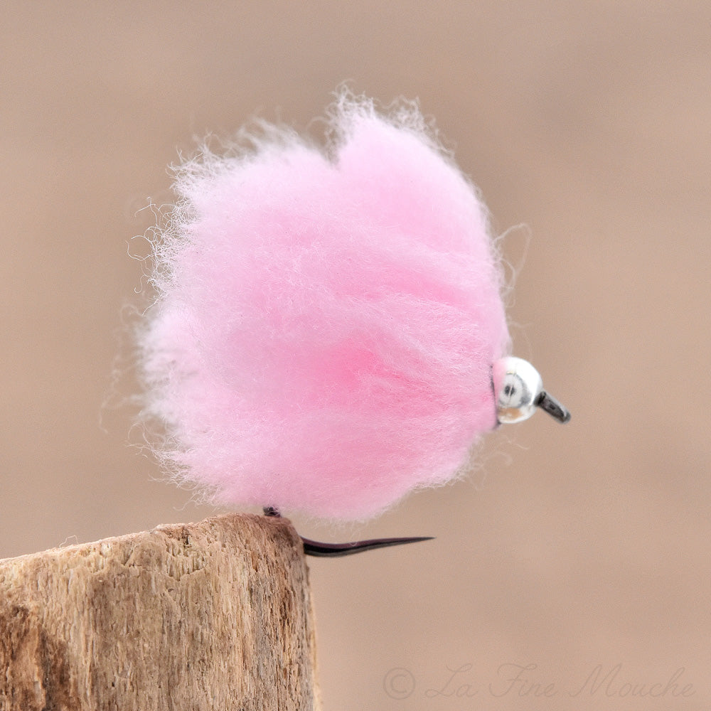 Mouche Eggstasy "Barbe à Papa" Rose sur hameçon Hanák H270BL