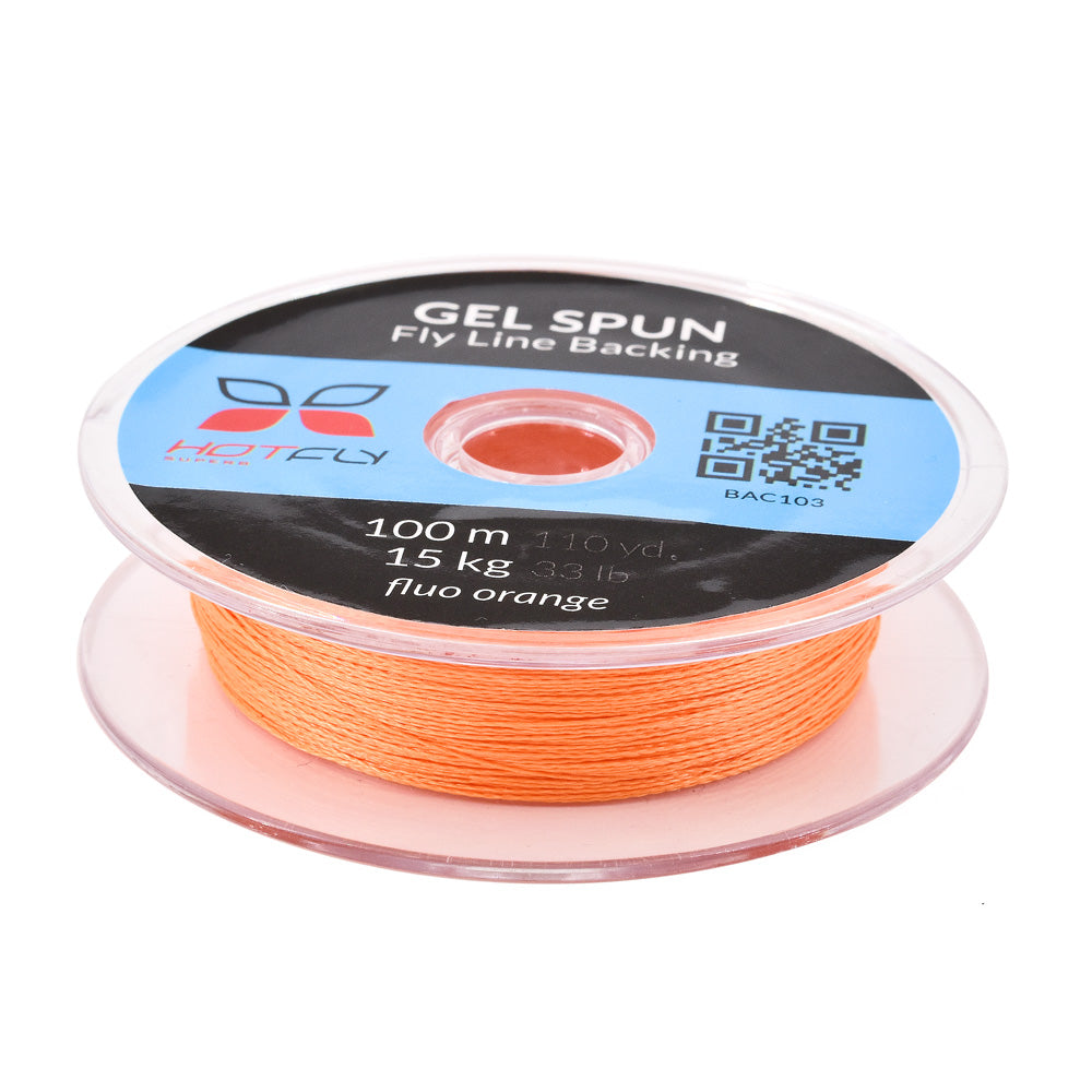 Backing Orange Fluo - Hotfly Gel Spun - 100m