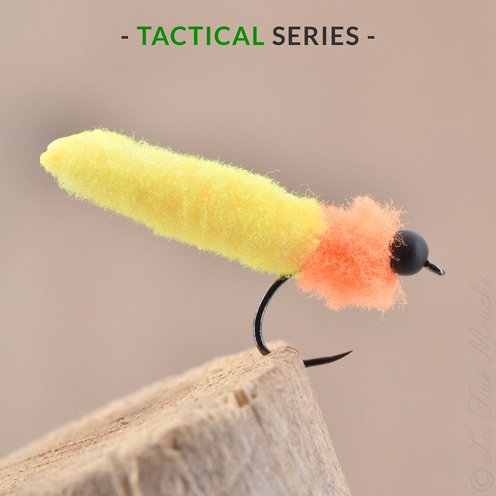 "Mop Fly" Stillwater Fly - Yellow / Orange / Black Head