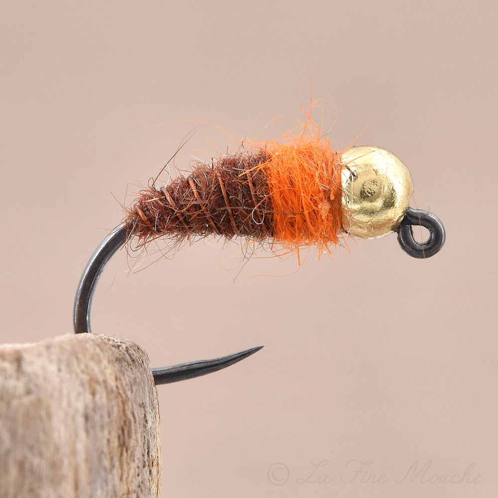 Nymphe Jig Bille Or en Tungstène Tag Orange