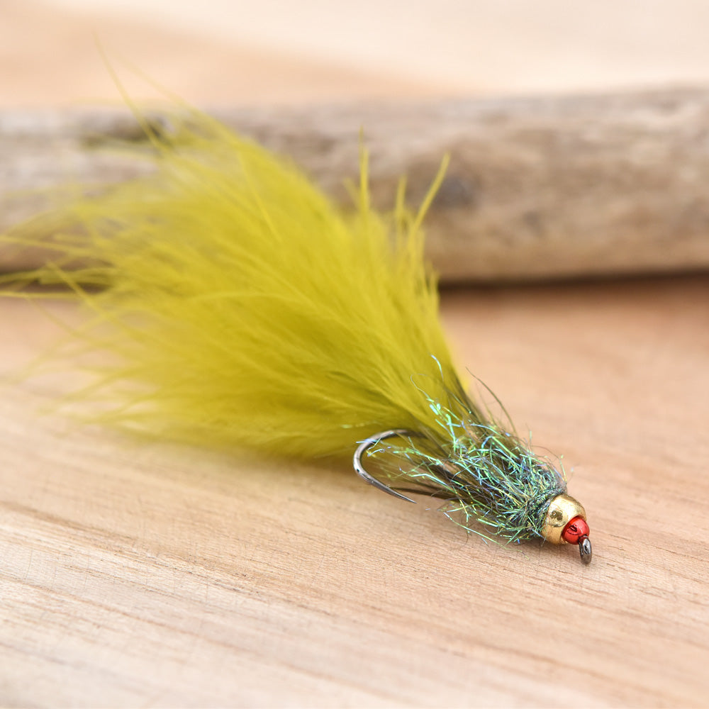 Streamer Marabou Olive double bille en tungstène  - H8