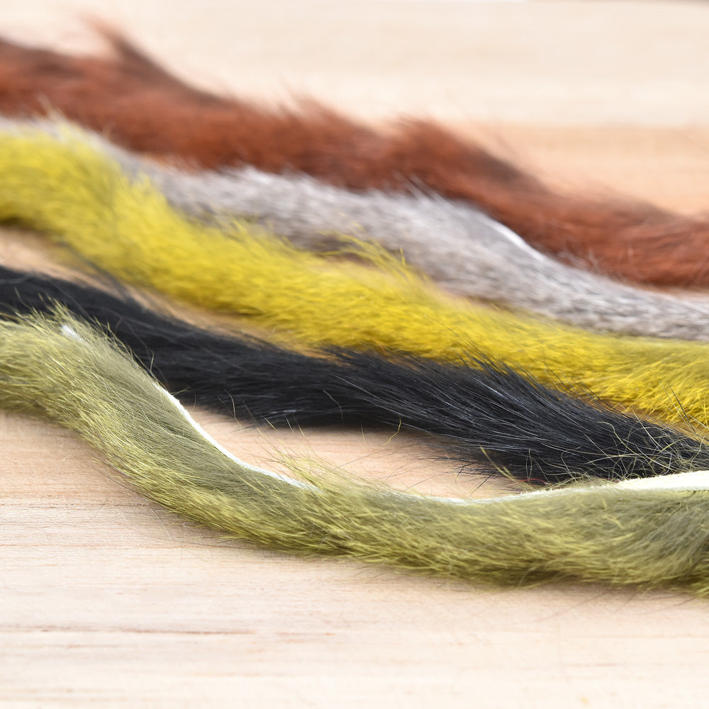 Bandelette d'Écureuil Gris 3mm  pour montage streamers et Zonkers