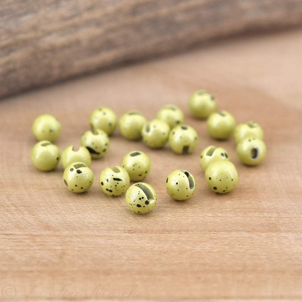 Billes Fendues en Tungstène - Jaune Tacheté Mat - 20pcs
