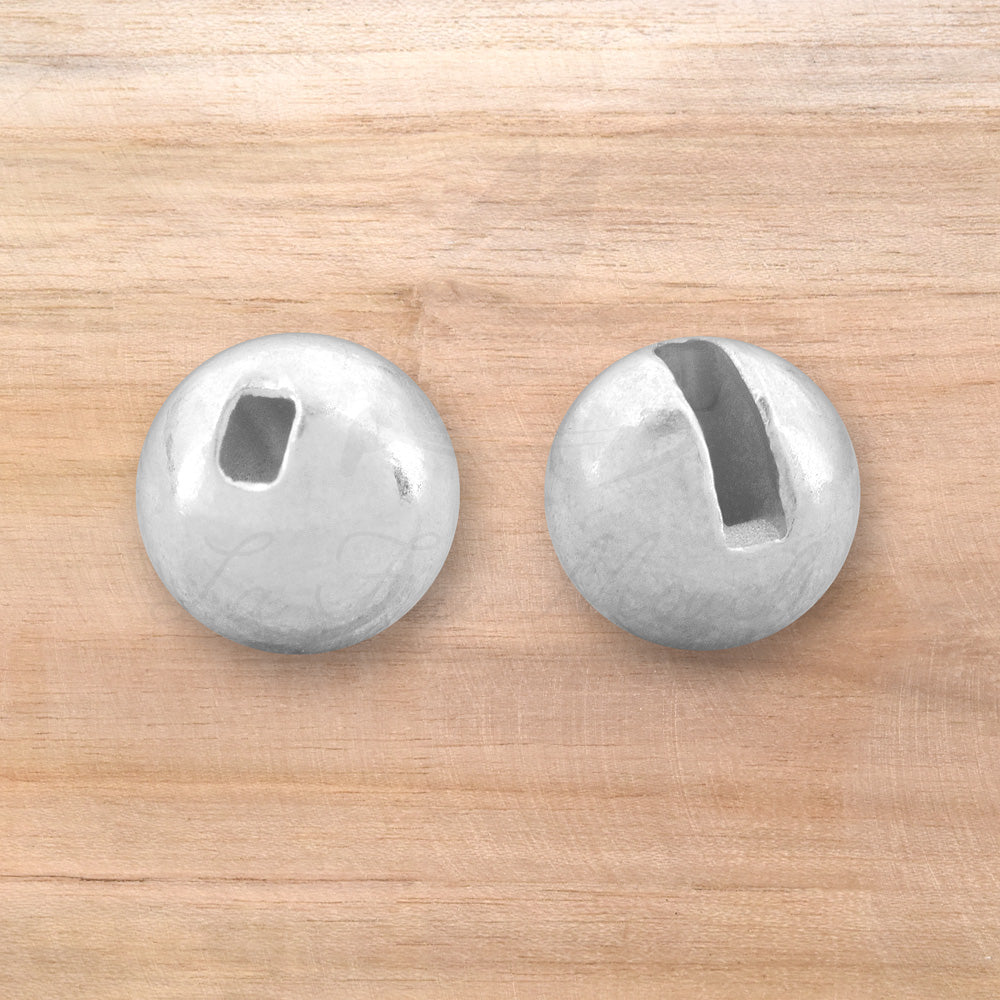 Bille Fendue Slotted Rainure en tungstene couleur argent pour le montage de nymphe