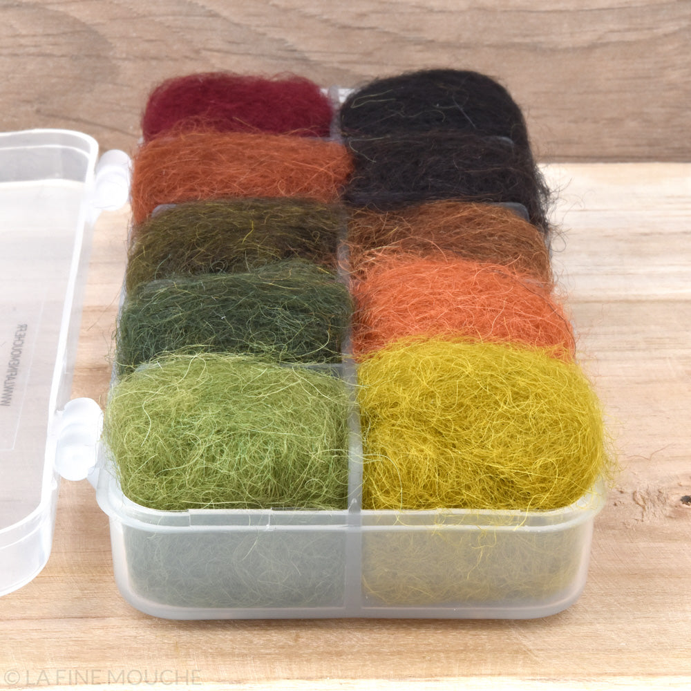 Boîte distributrice de Dubbing "Alpaga Naturel" - 10 Couleurs