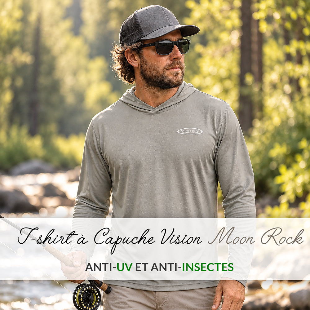 T-shirt com capuz Vision - Moon Rock - anti-UV e anti-insetos