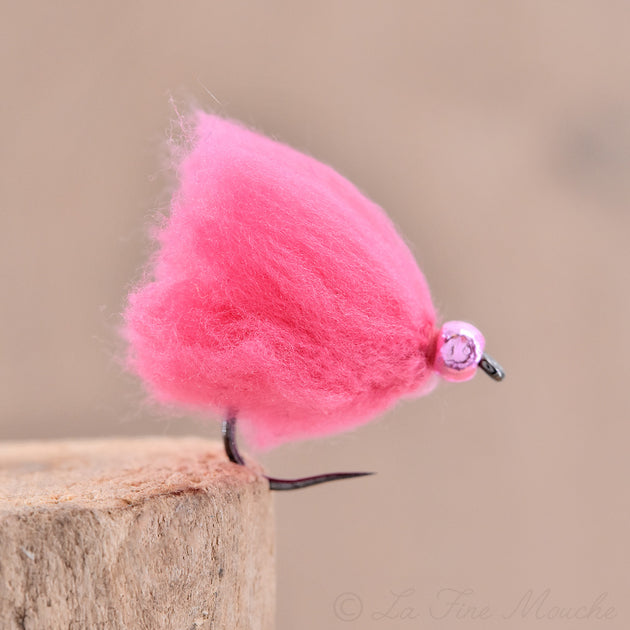 Fuchsia Eggstasy Fly “Candy Floss” on Hanák H270BL Hook