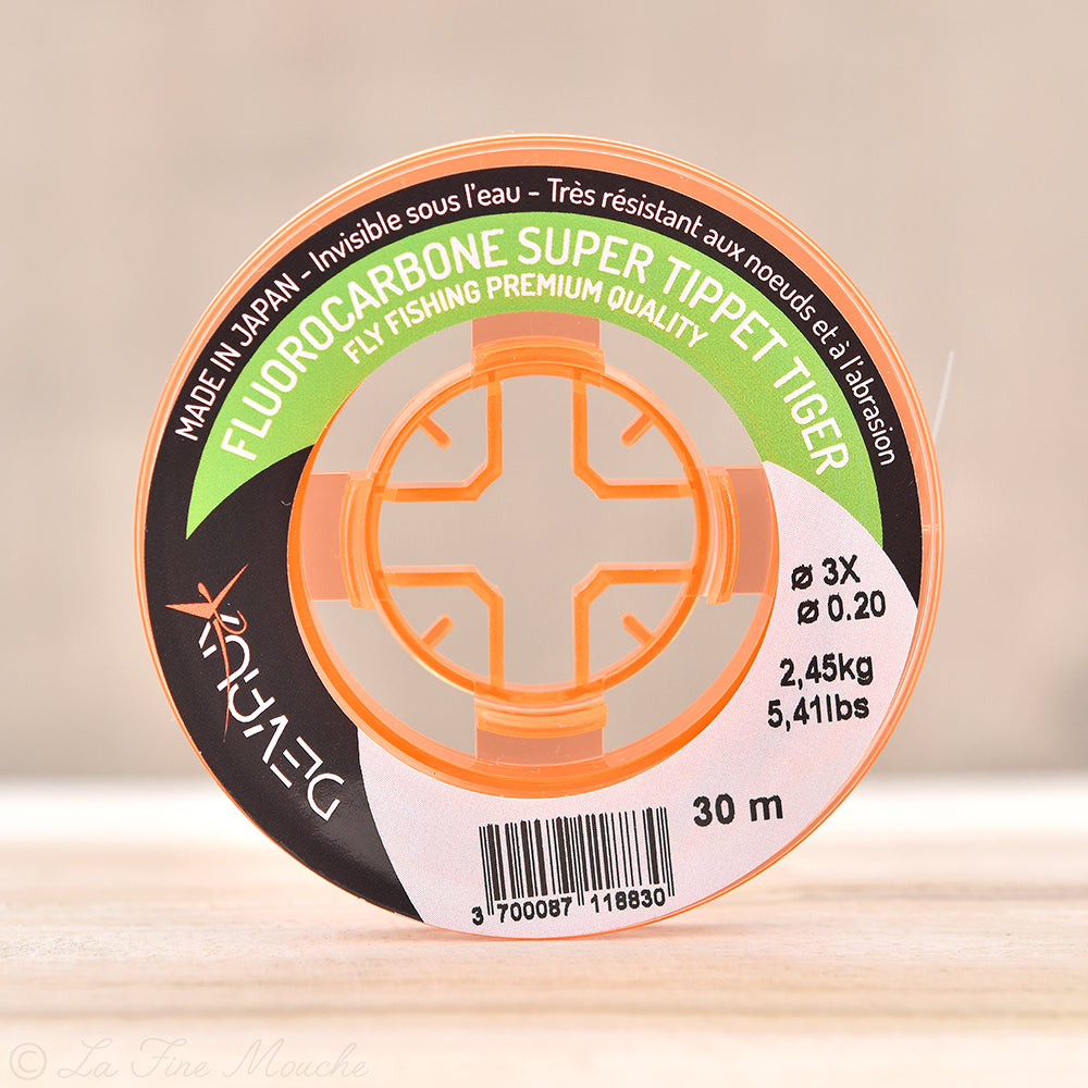 Bobine de fil fluorocarbone Devaux Tiger 100% PVDF 30 mètres système emboîtable
