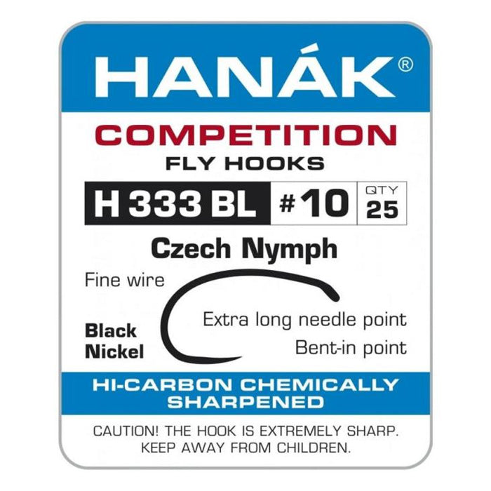 Hameçons H 333 BL - HANÁK x25 - Nymphe Tchèque / Pupa Caddis