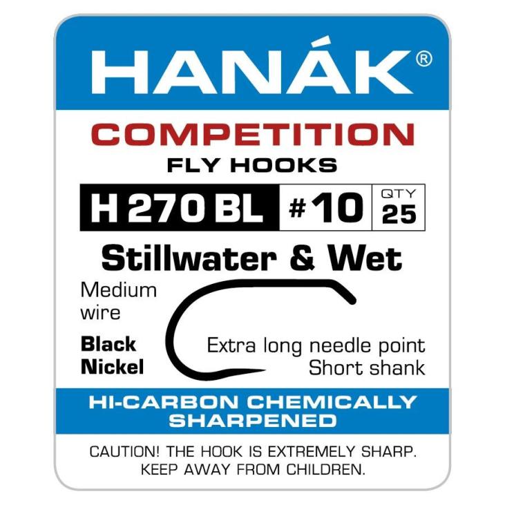 Hameçons H 270 BL - HANÁK x25 - Nymphe / Noyée / Streamer