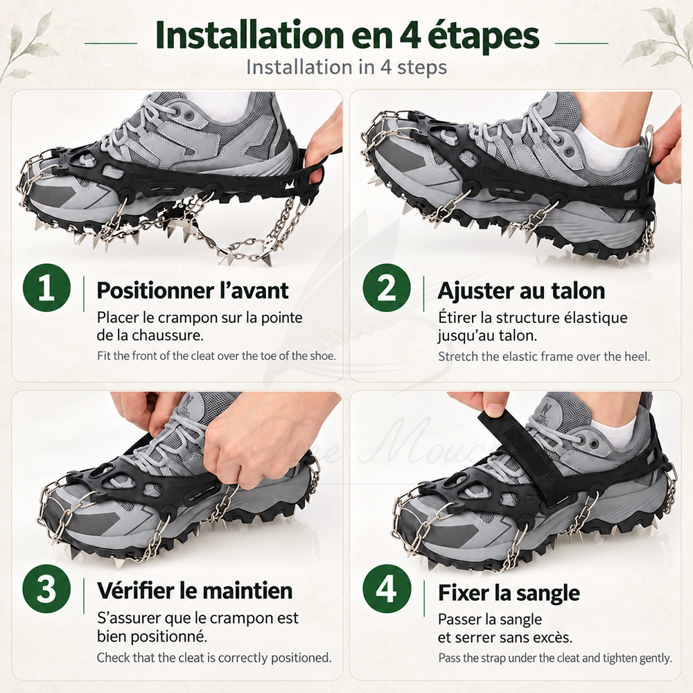 Gleitschutz-Spikes mit 32 Zacken - Fluss / Eis / Schnee