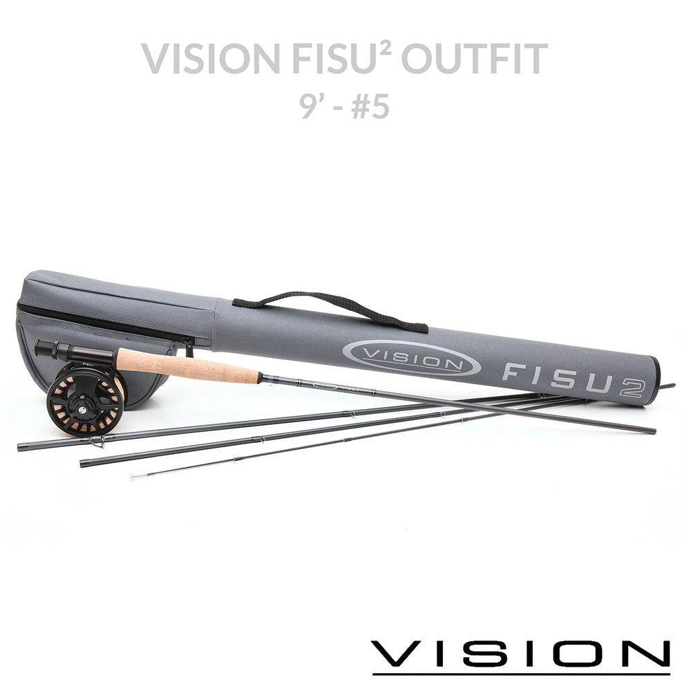 Kit completo Vision Fisu 2 Outfit - Canna, Coda di topo, Mulinello e Backing