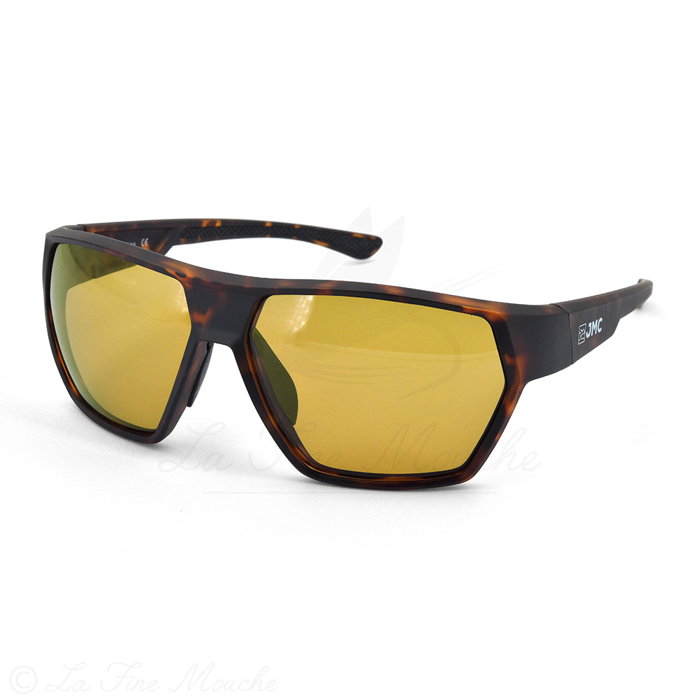 Lunettes de pêche polarisantes JMC TAC STREAM photochromiques verres jaunes monture marron marbré mat