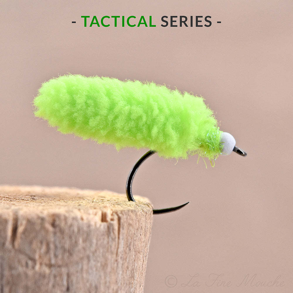 Mouche "Mop Fly" pour le Réservoir - Chartreuse / Tête Blanche