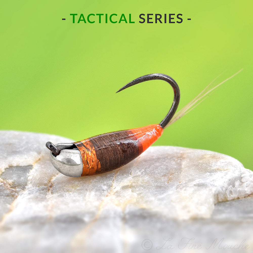 Javi Brown / Orange Tag Nymph - TACTICAL SERIES - Silver