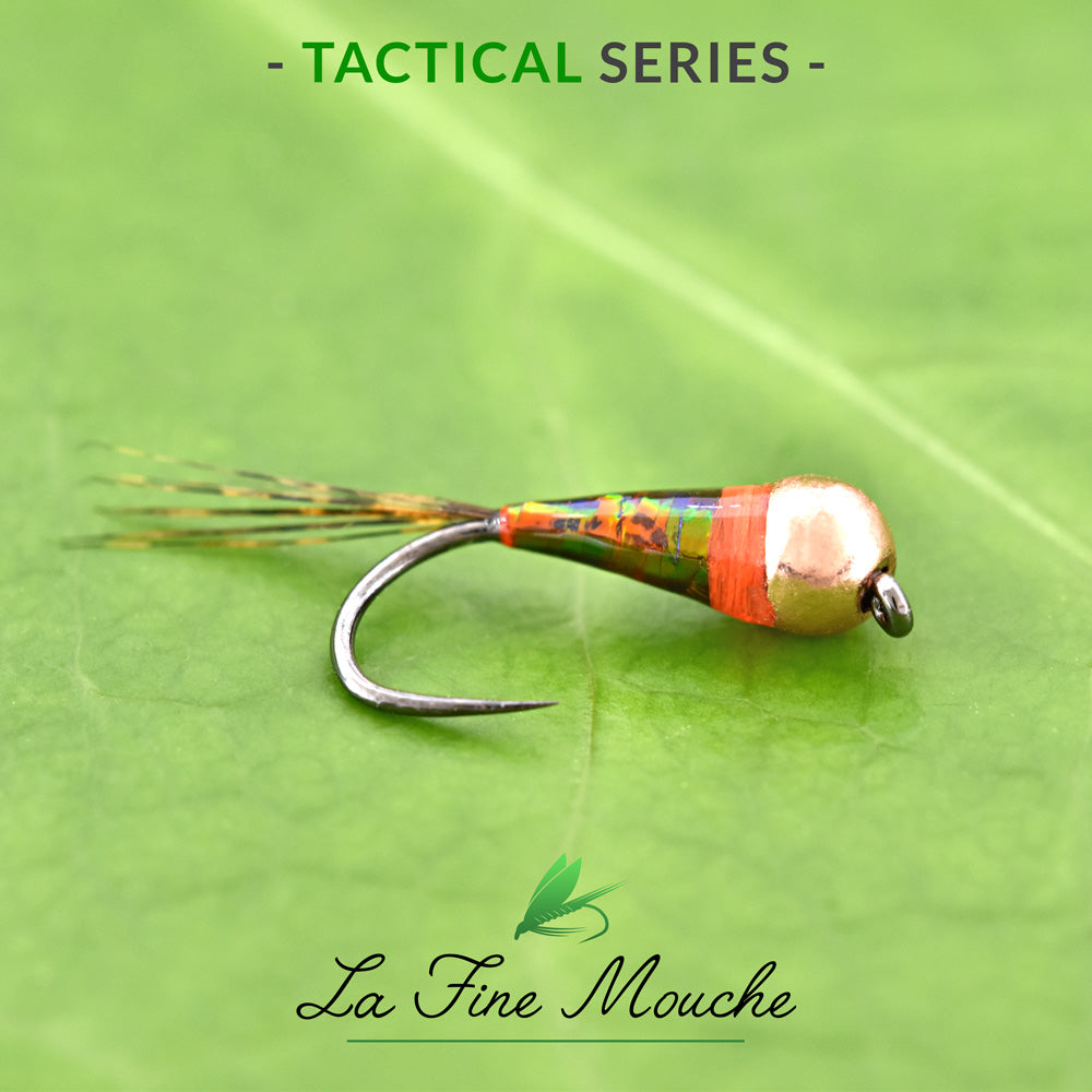 Nymphe Perdigone New Gazoline Tag Orange - TACTICAL SERIES - Bille Cuivre