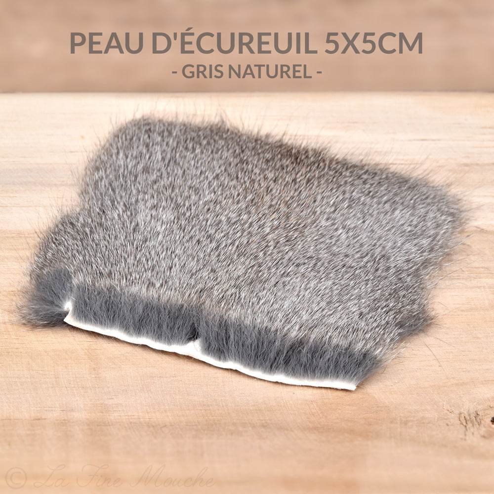 Peau d'Écureuil Gris teintée - 7 couleurs - 5x5cm
